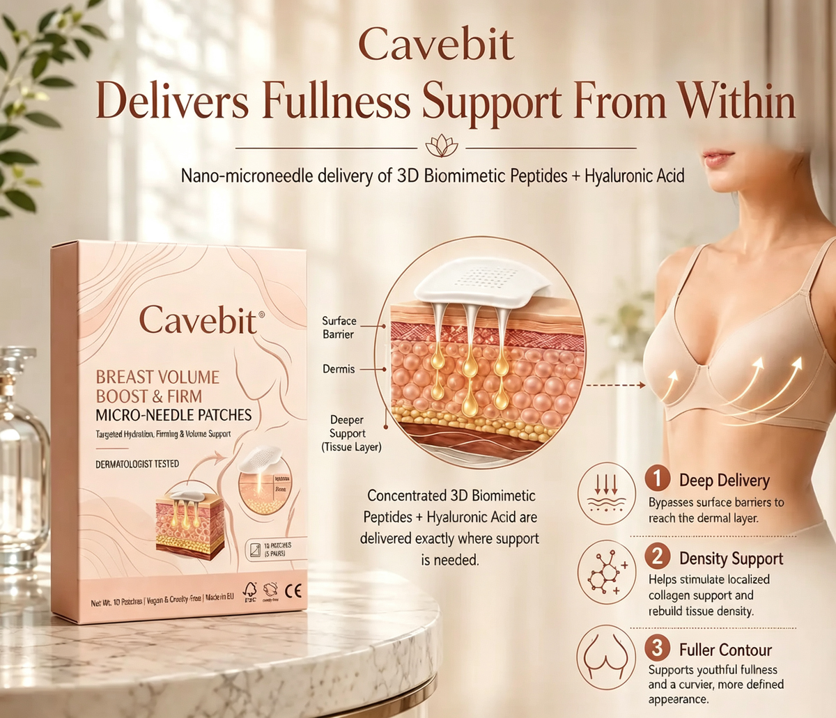 Cavebit Breast Boost & Firm Micro‑Needle Patches