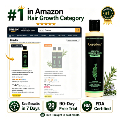 Coredew® Rosemary Shampoo |Natural Rosemary Shampoo With Hydrolyzed Keratin For Hair Regrowth