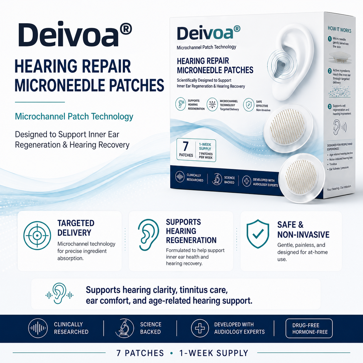 HEARING SUPPORT MICRONEEDLE PATCHES