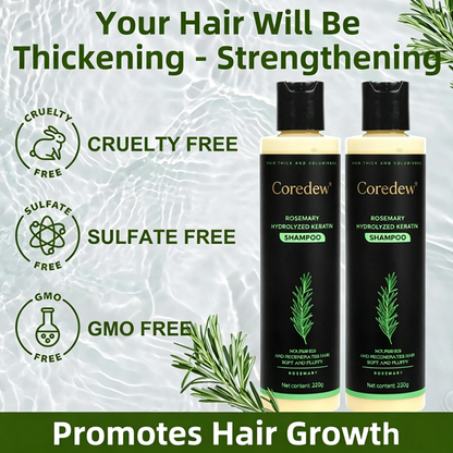 Coredew® Rosemary Shampoo |Natural Rosemary Shampoo With Hydrolyzed Keratin For Hair Regrowth