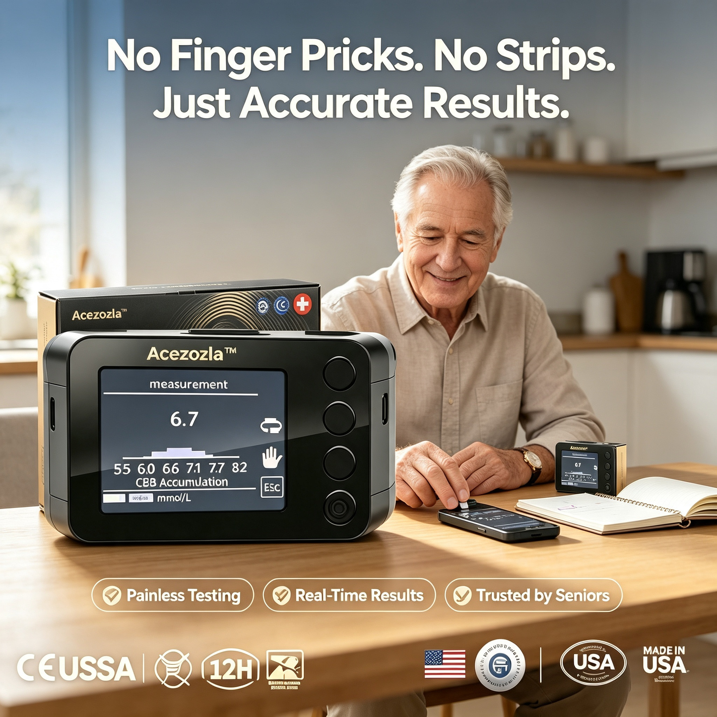 Acezozla™ Pain-Free Non-Invasive Glucose Monitor – 99.9% Accuracy + FREE Gift 🎁 TGA Approved