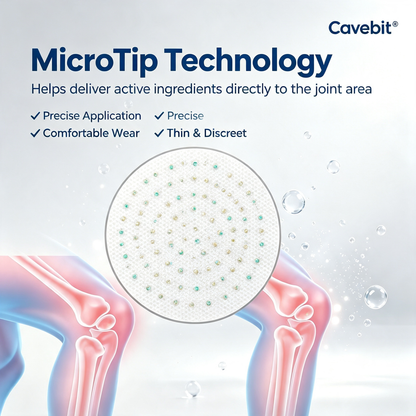 Cavebit Hyaluronic Acid Microneedle Joint Patch Bundle | Deep Knee & Joint Stiffness Relief, Odor-Free No-Pill Joint Support Patches