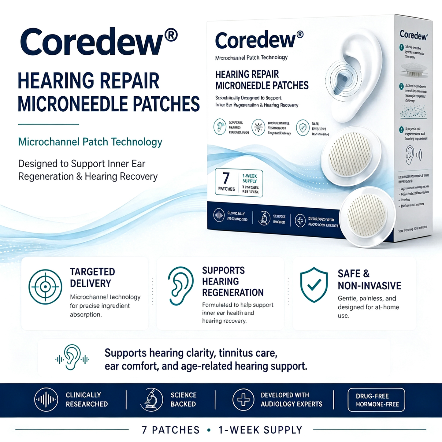 HEARING SUPPORT MICRONEEDLE PATCHES