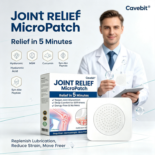 Cavebit Hyaluronic Acid Microneedle Joint Patch Bundle | Deep Knee & Joint Stiffness Relief, Odor-Free No-Pill Joint Support Patches