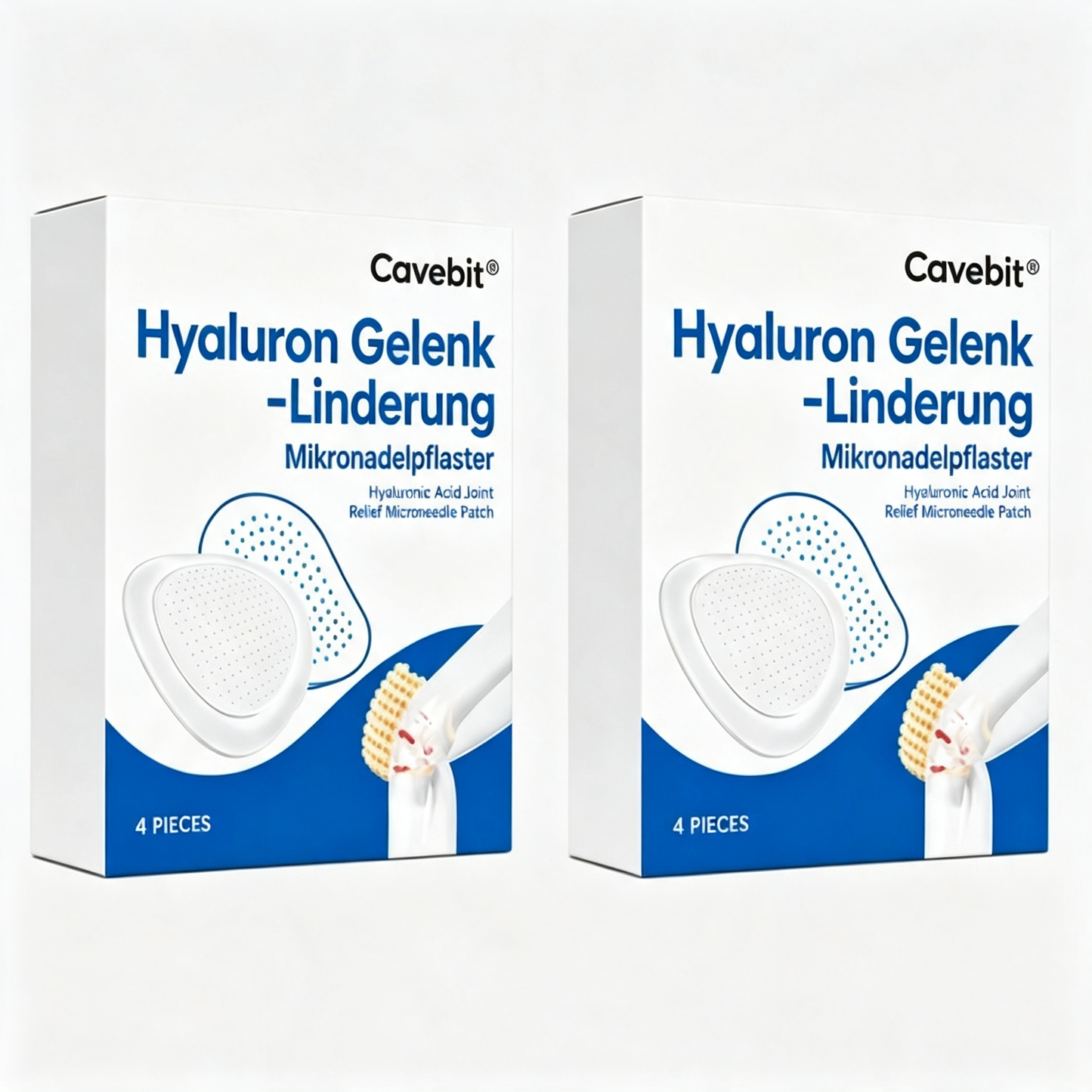 Cavebit Hyaluronic Acid Microneedle Joint Patch Bundle | Deep Knee & Joint Stiffness Relief, Odor-Free No-Pill Joint Support Patches