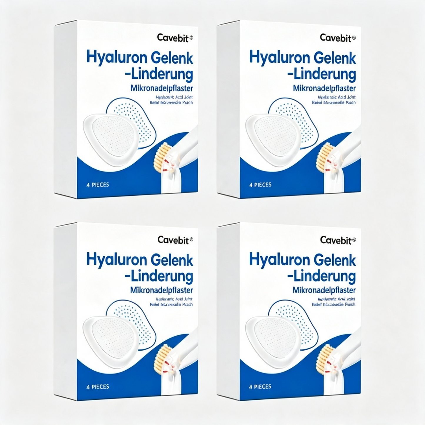 Cavebit Hyaluronic Acid Microneedle Joint Patch Bundle | Deep Knee & Joint Stiffness Relief, Odor-Free No-Pill Joint Support Patches